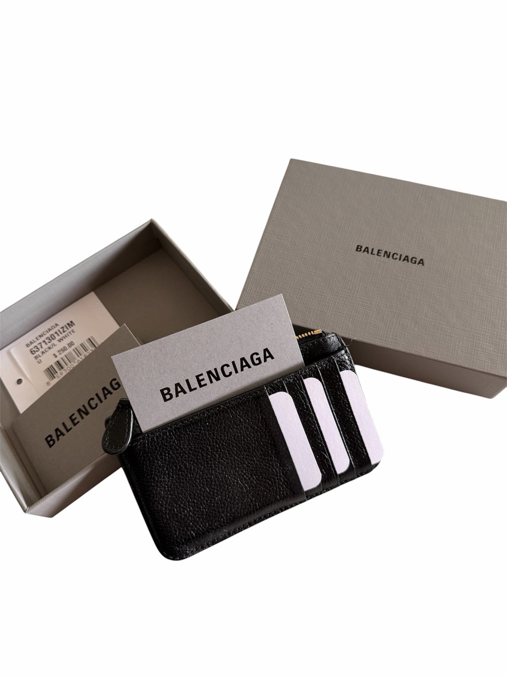 Balenciaga Black Leather Card Holder